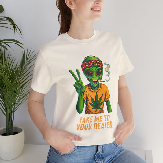 Stoner Alien Funny Retro T-Shirt