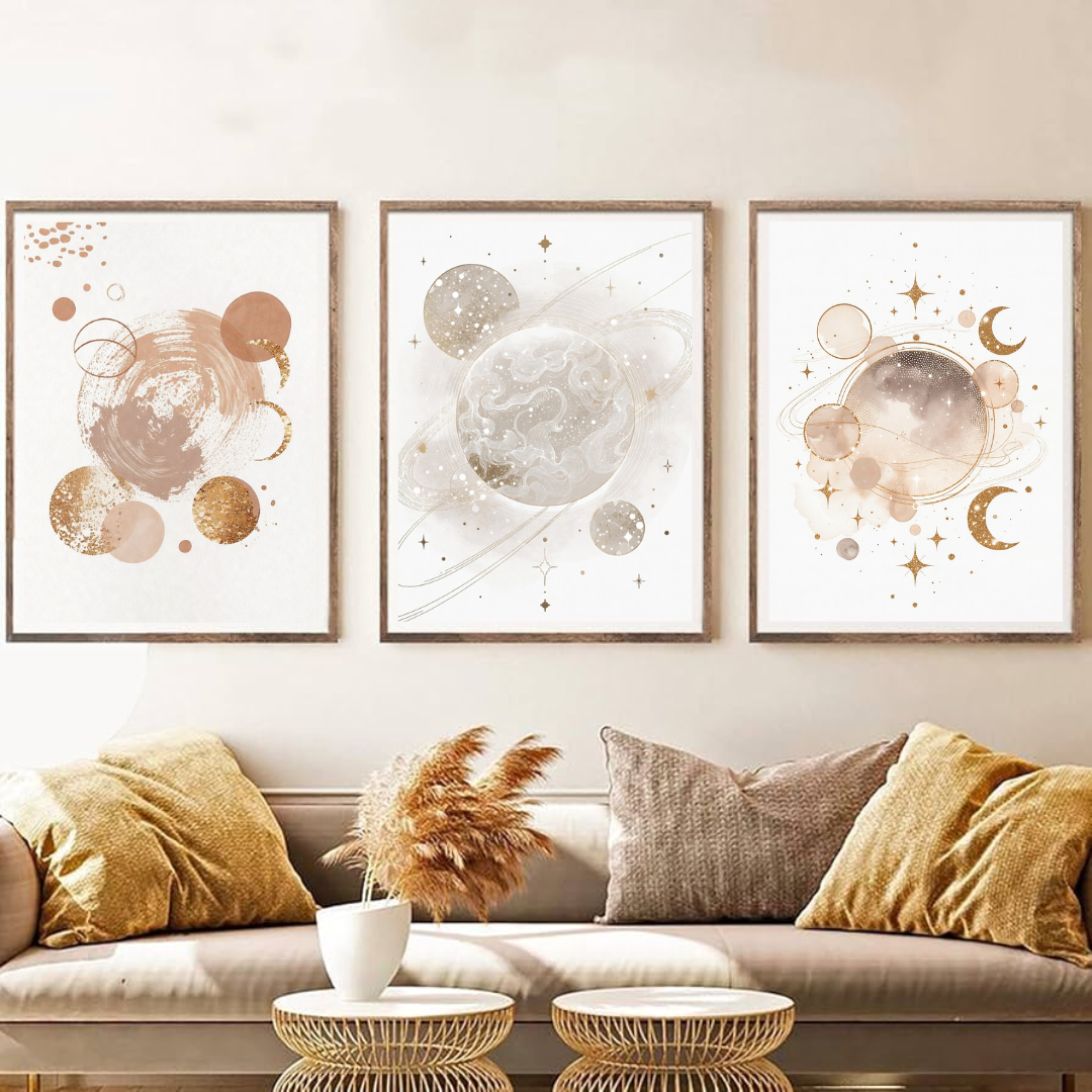 Boho Celestial Wall Art | Minimalist