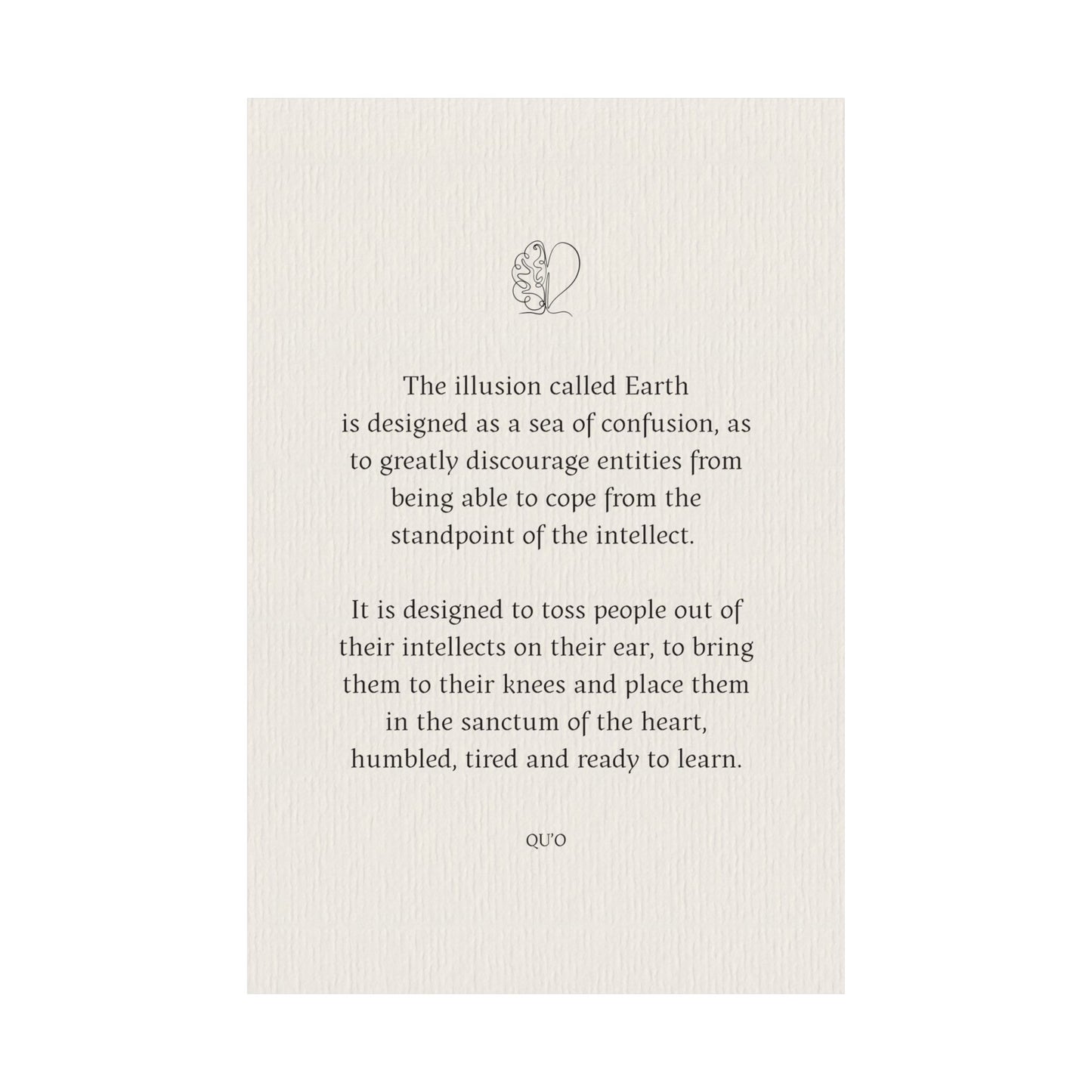 Channeled Wisdom Law of One Print - Head to Heart Quote by Qu'o