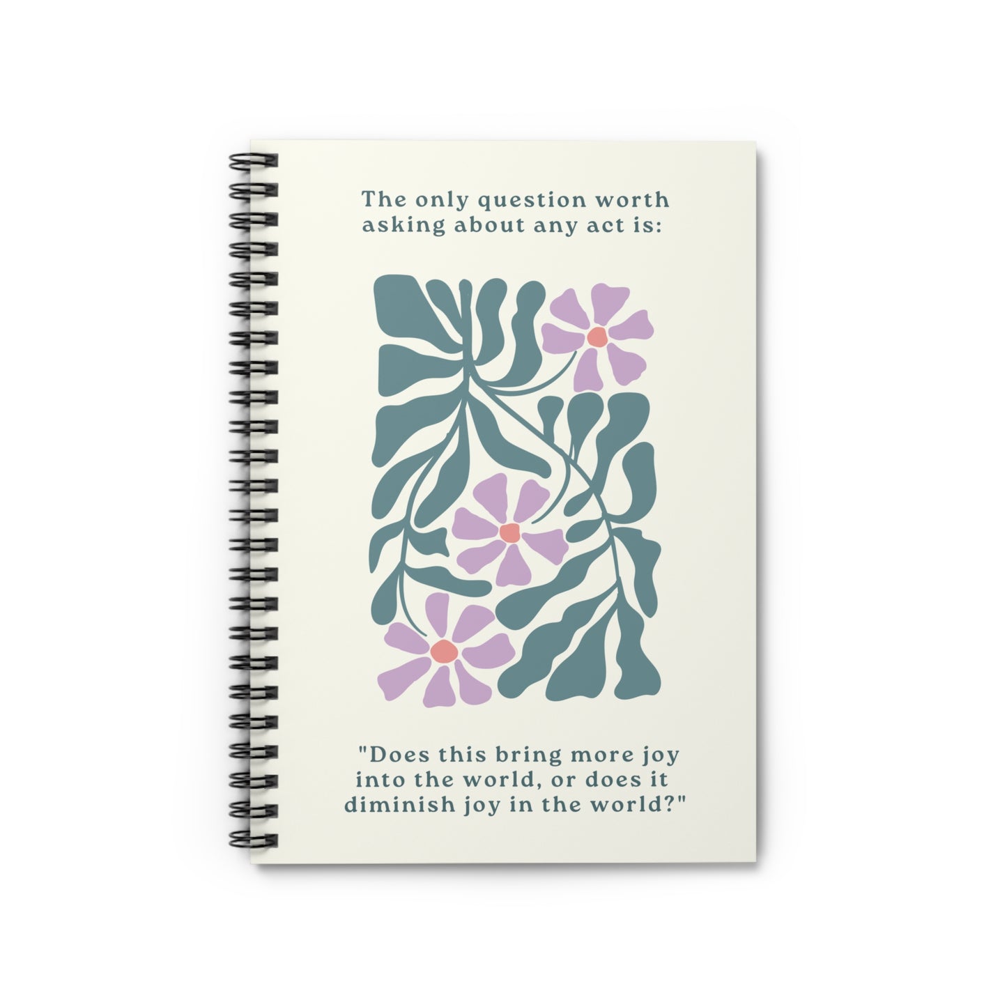 [US] Conscious Actions for Joy - Floral Spiral Notebook