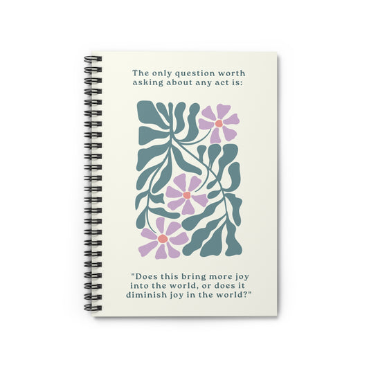 [US] Conscious Actions for Joy - Floral Spiral Notebook