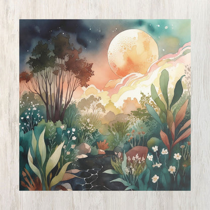 Botanical Pink Sky Watercolour Canvas