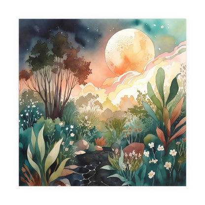 Mystical Forest Grove Watercolour Print