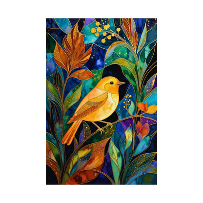 Bird Stained Glass Art Print