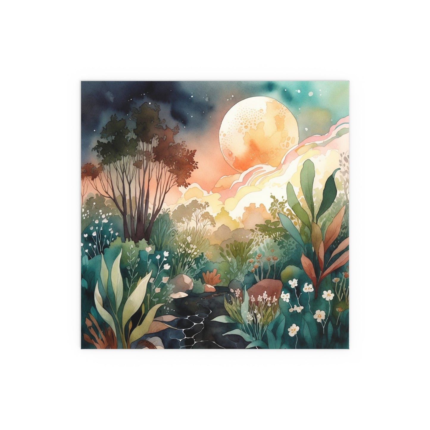 Mystical Forest Grove Watercolour Print