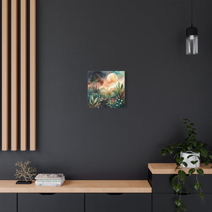 Botanical Pink Sky Watercolour Canvas