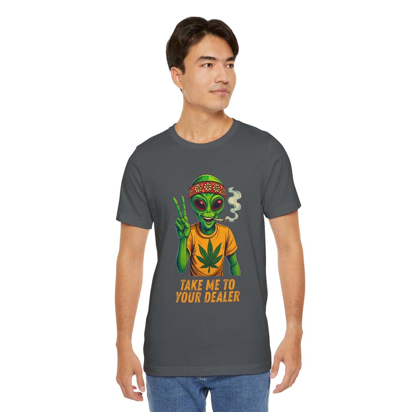 Stoner Alien Funny Retro T-Shirt