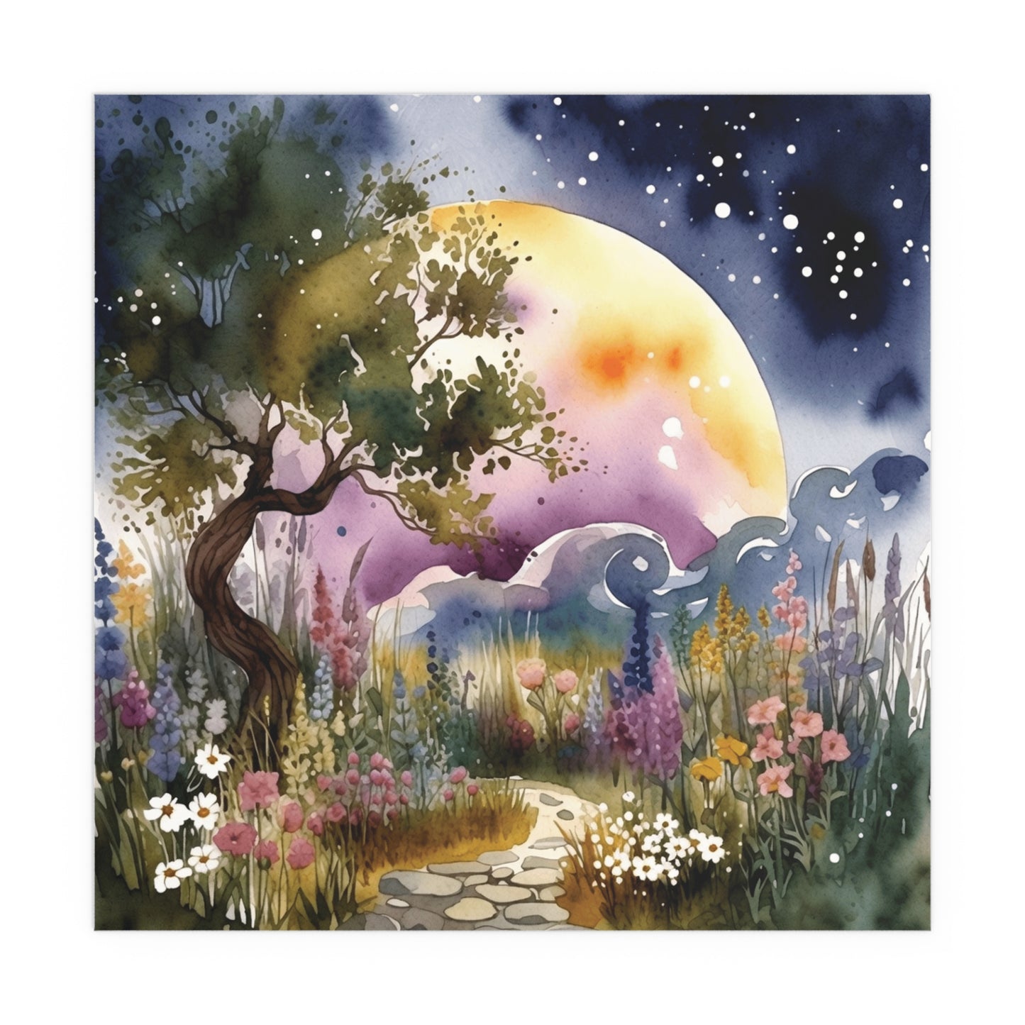 Wildflower Path Watercolour Print