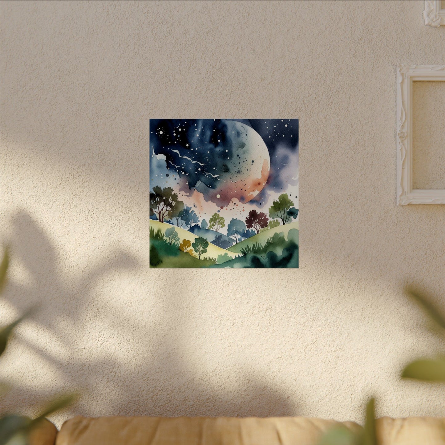 Looming Planet Valley Watercolour Print