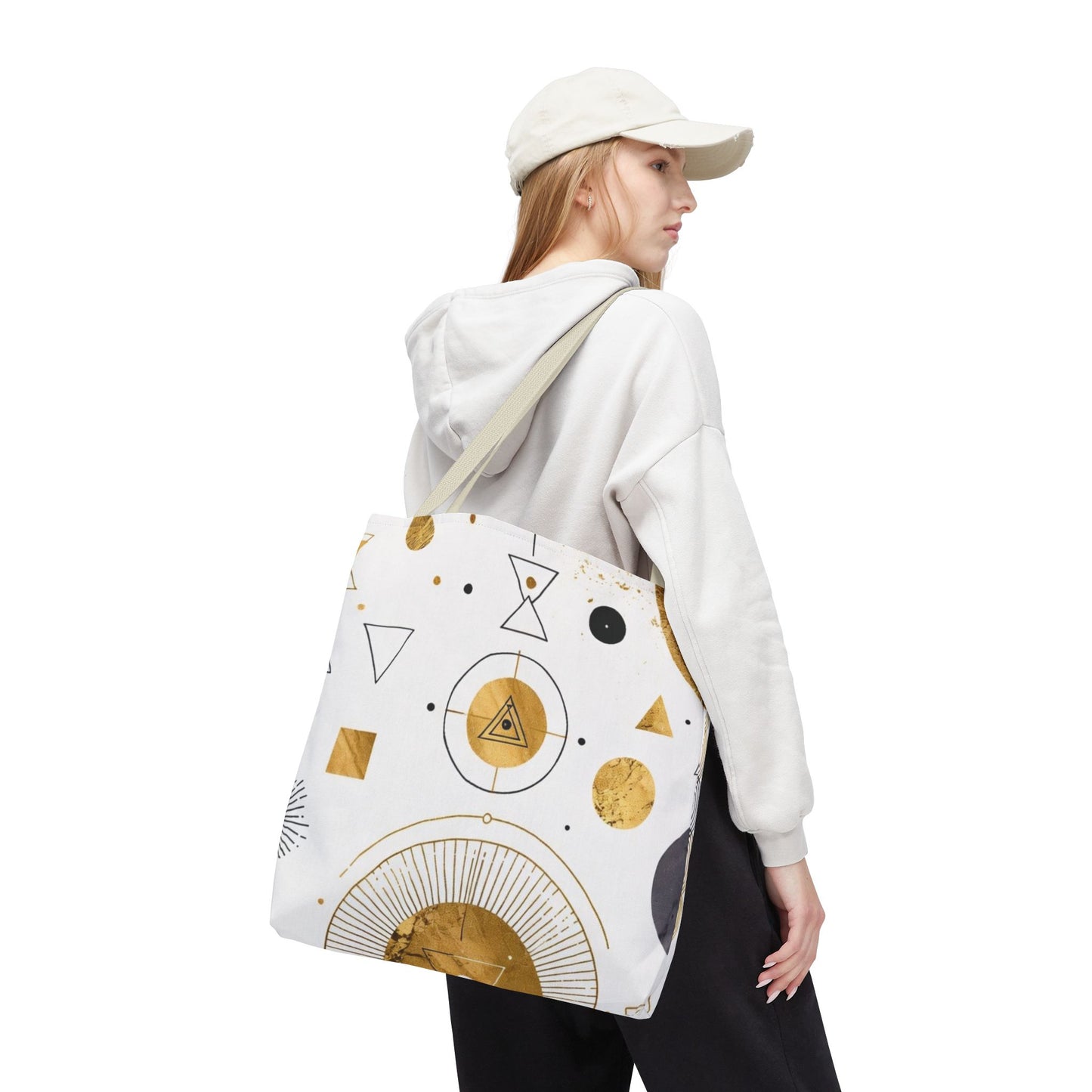 Black & Gold Geometric Tote Bag