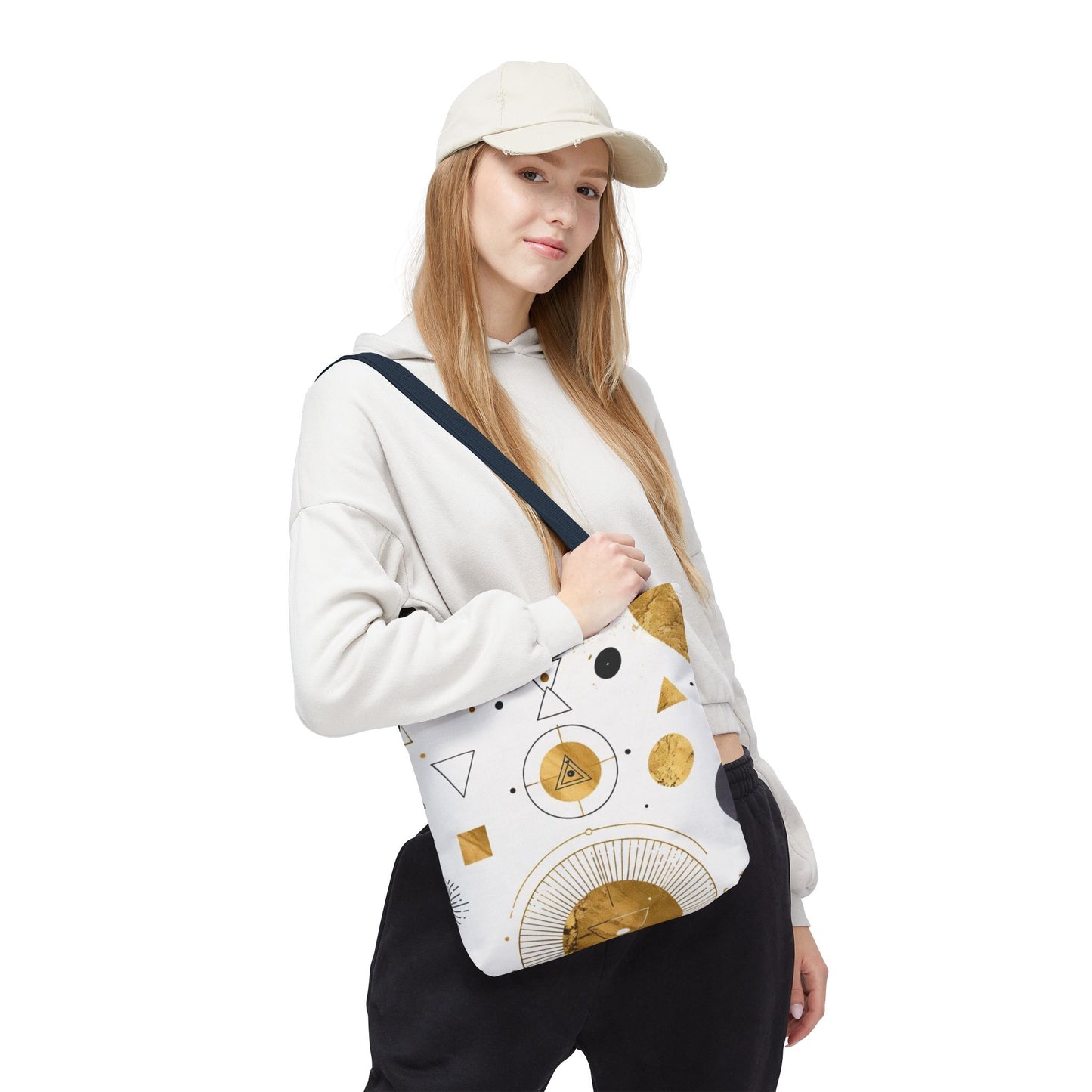 Black & Gold Geometric Tote Bag