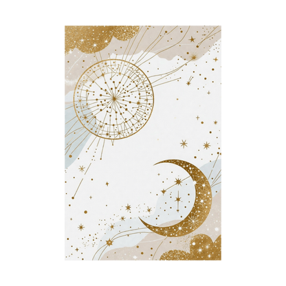 Boho Celestial Wall Art | Golden