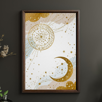Boho Celestial Wall Art | Golden