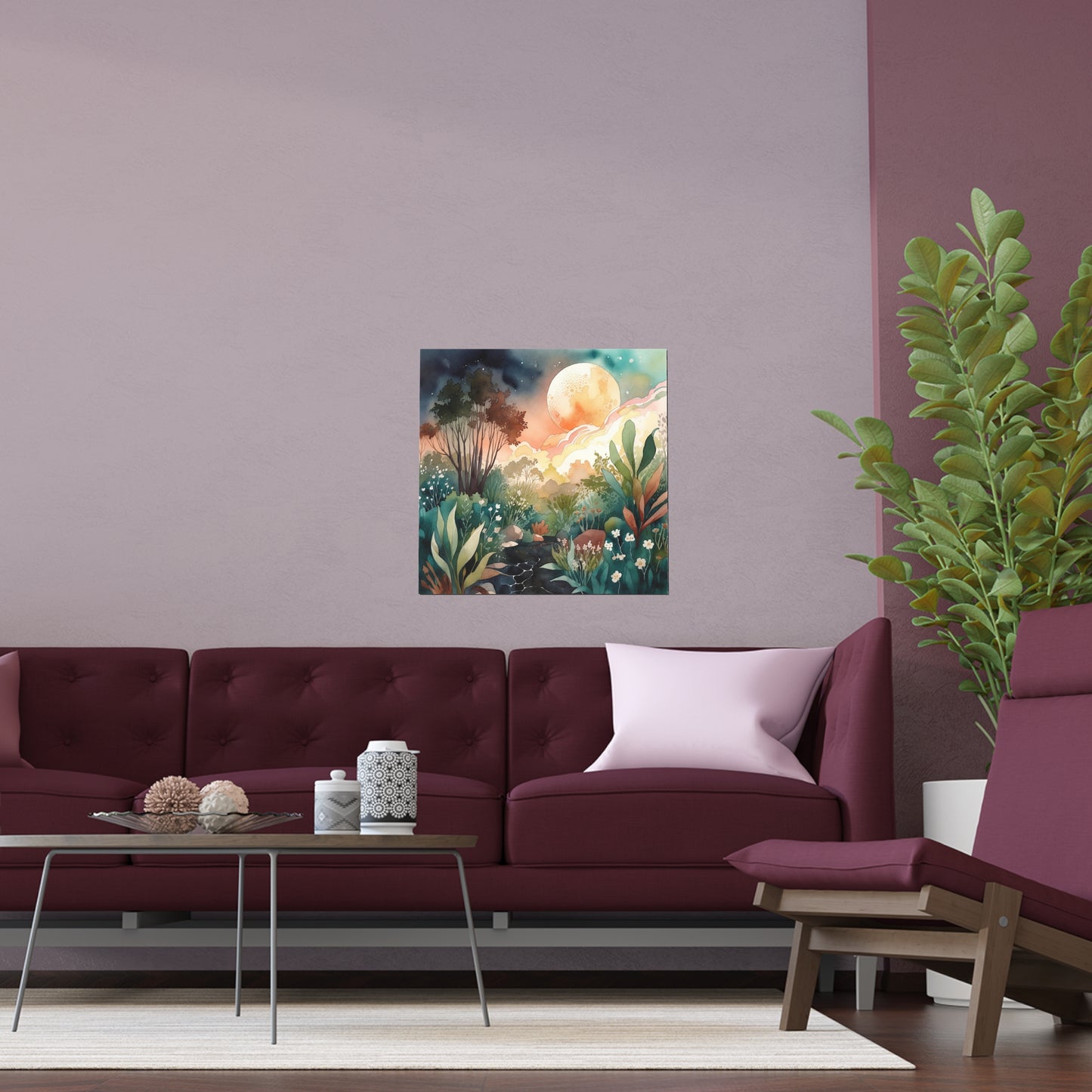 Mystical Forest Grove Watercolour Print