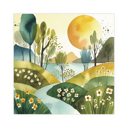 Golden Valley Watercolour Print