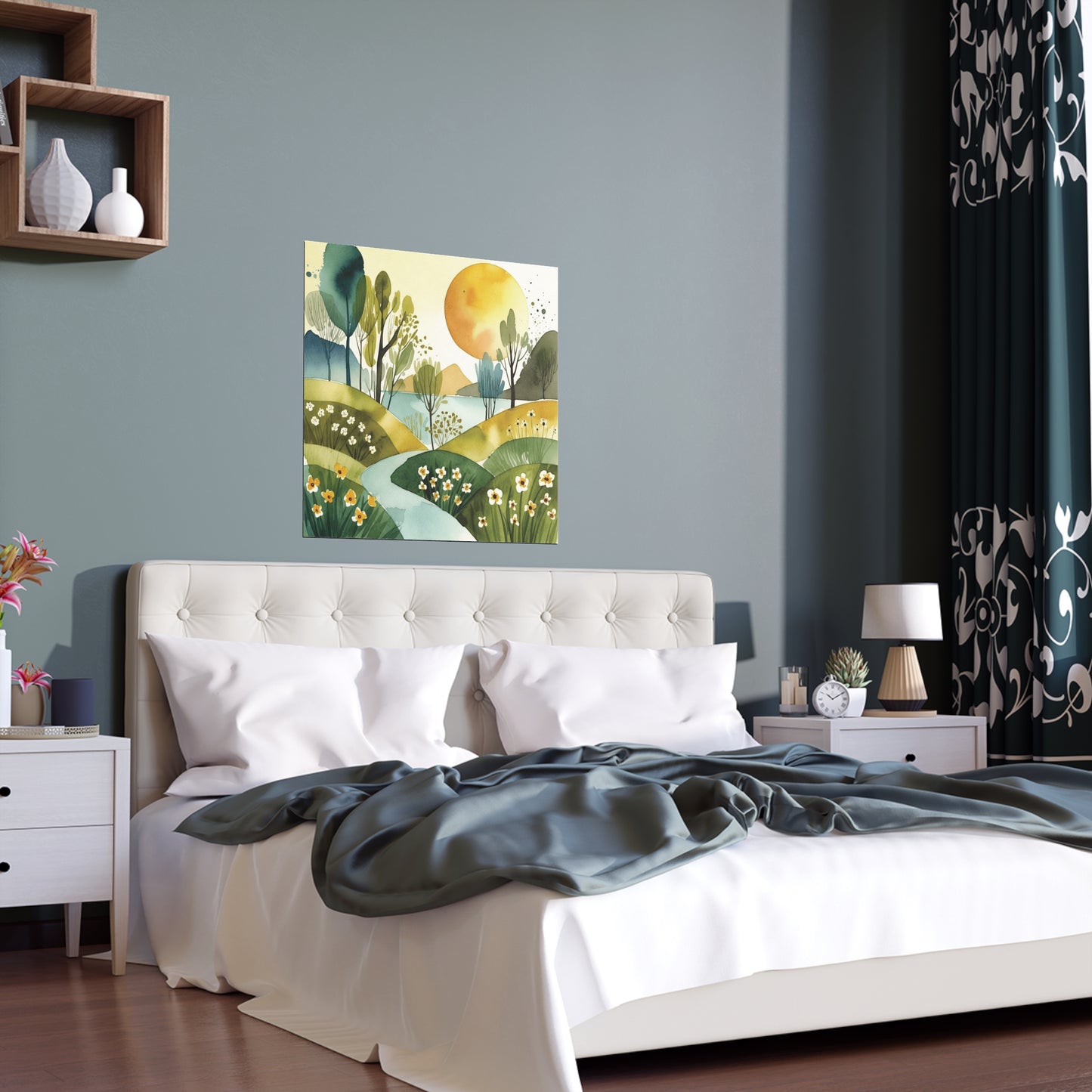 Golden Valley Watercolour Print