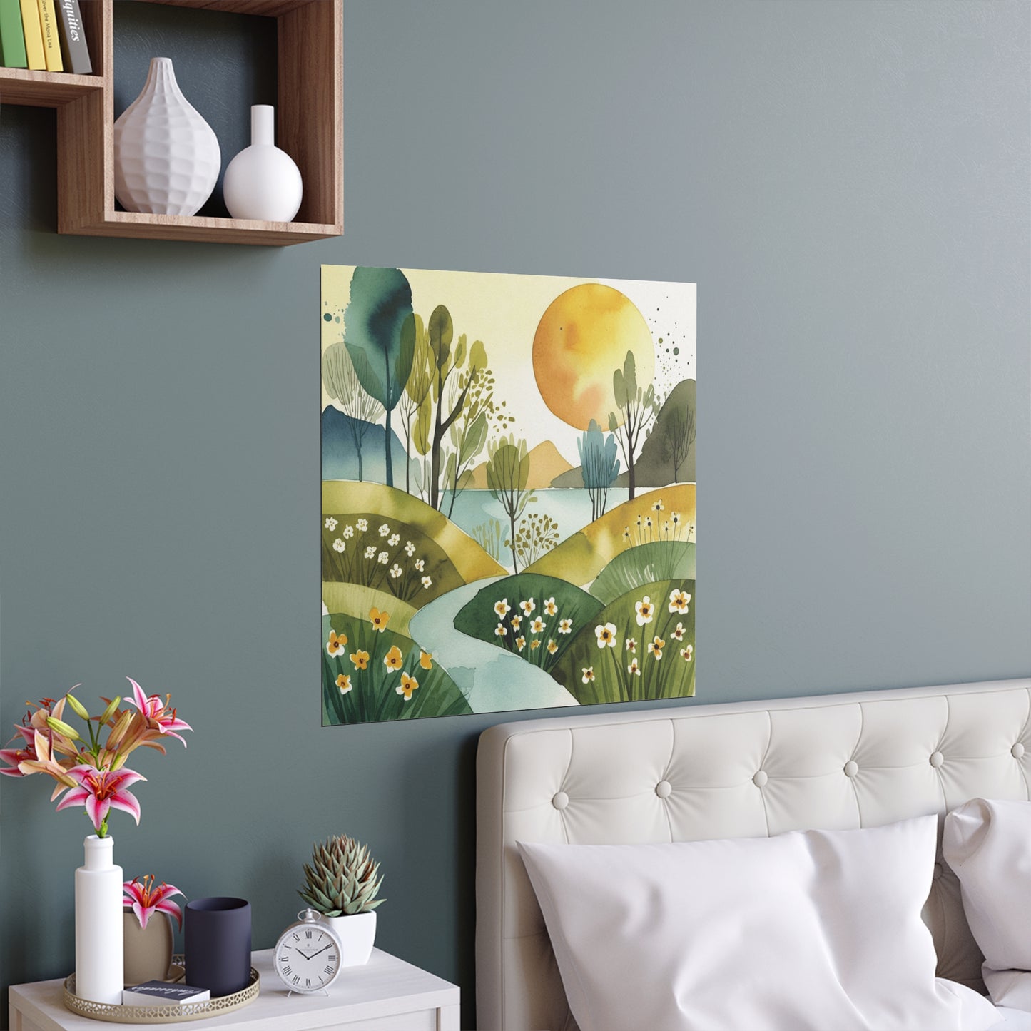 Golden Valley Watercolour Print