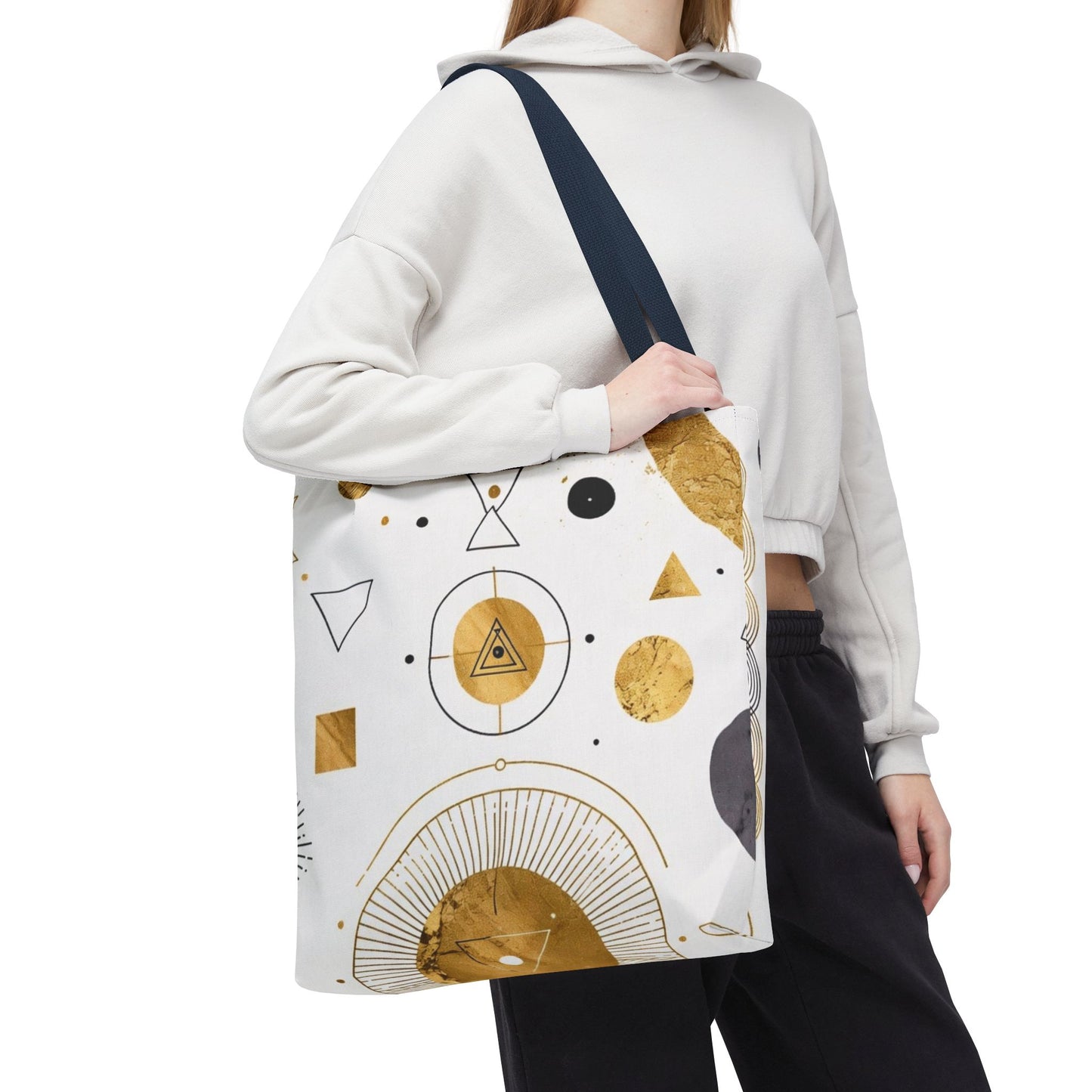 Black & Gold Geometric Tote Bag