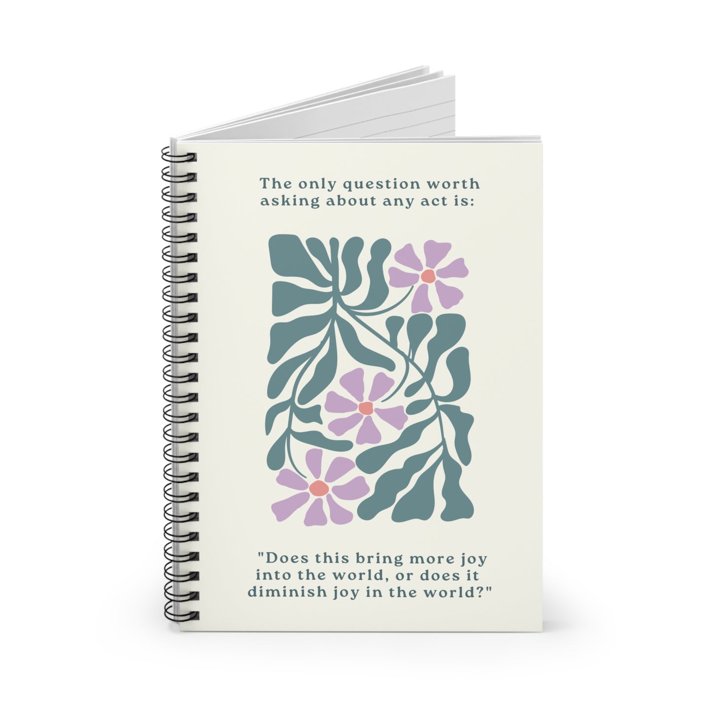 [US] Conscious Actions for Joy - Floral Spiral Notebook