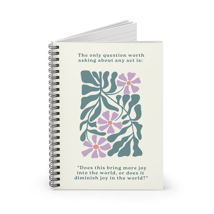 [US] Conscious Actions for Joy - Floral Spiral Notebook