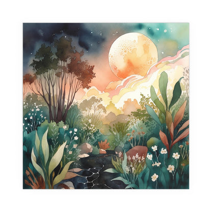 Mystical Forest Grove Watercolour Print