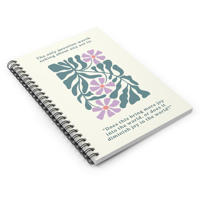 [US] Conscious Actions for Joy - Floral Spiral Notebook