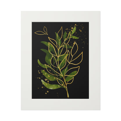 Black & Gold Leaf Wall Art (Fine Art Paper)