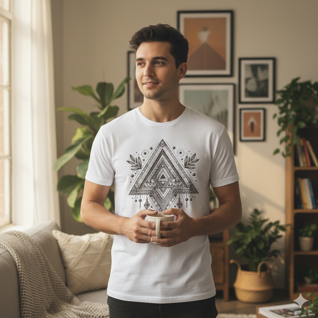 Sacred Geometry T-Shirt | Tribal Triangles