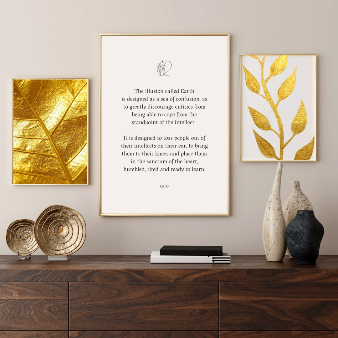 Channeled Wisdom Law of One Print - Head to Heart Quote by Qu'o