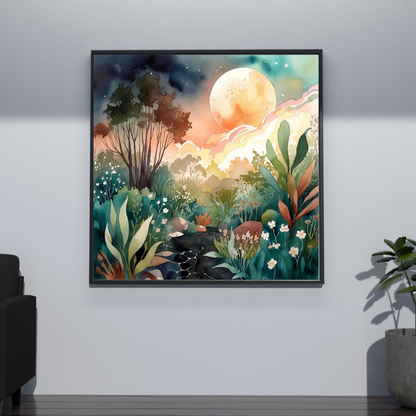 Mystical Forest Grove Watercolour Print