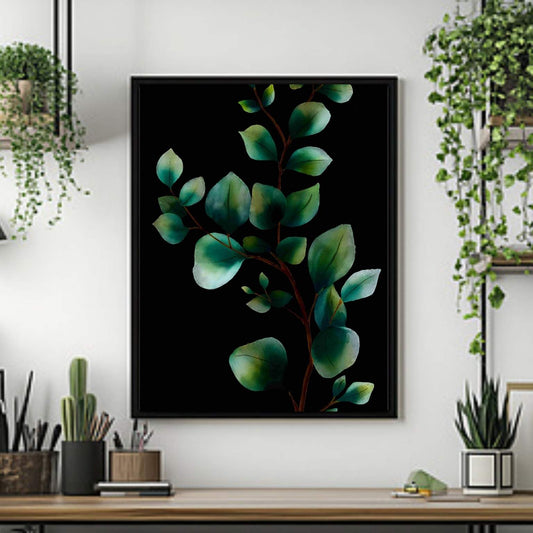 Eucalyptus Branch Botanical Wall Art — Minimalist Nature Print