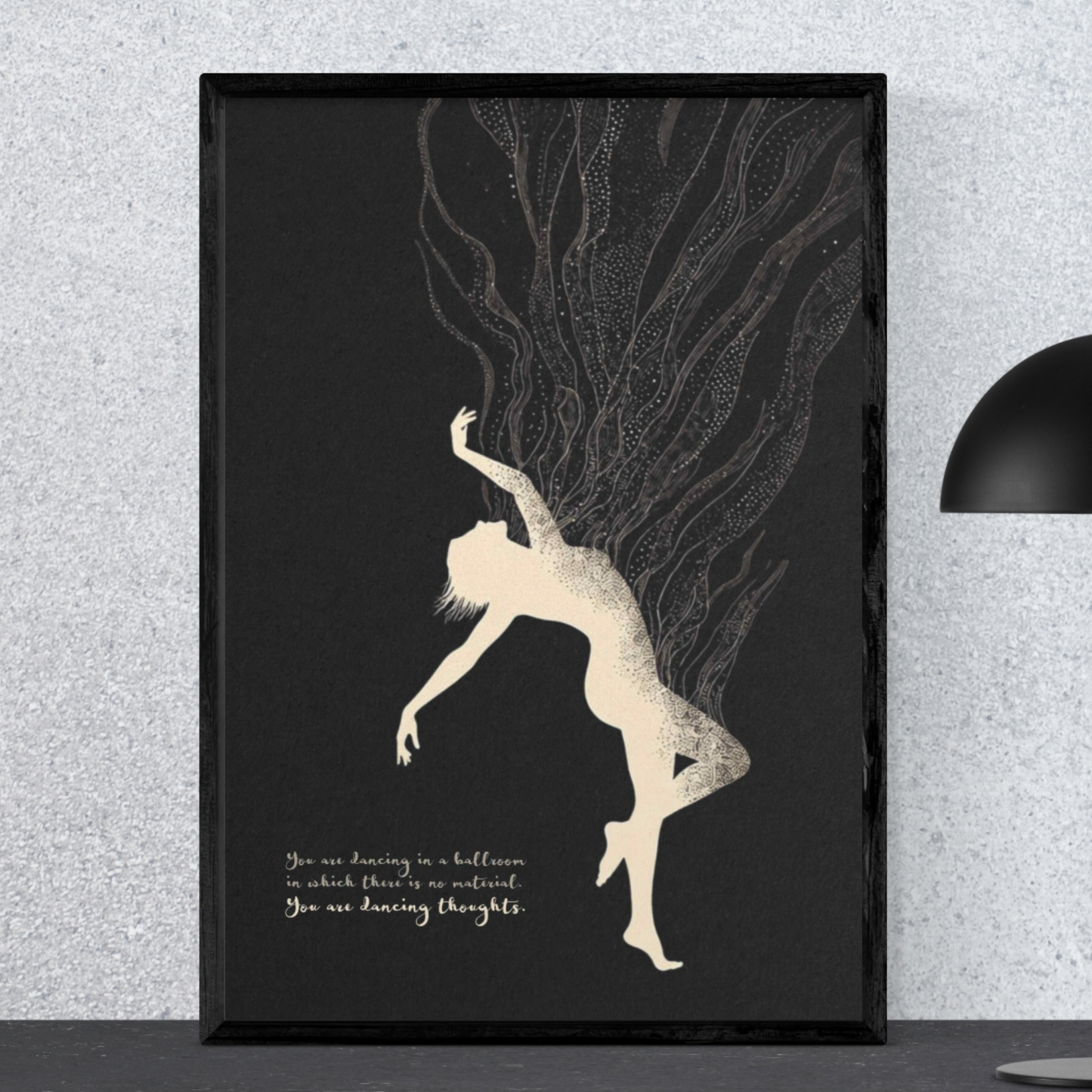 Law of One Dancing Thoughts Print | Black