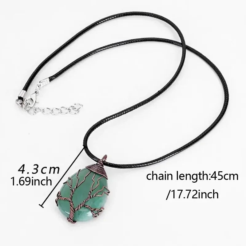 Tree of Life Gemstone Necklace - Crystal Healing Jewelry
