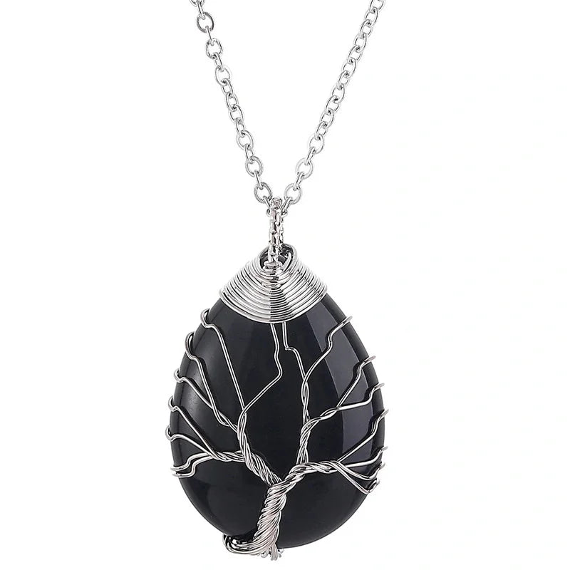 Tree of Life Gemstone Necklace - Crystal Healing Jewelry