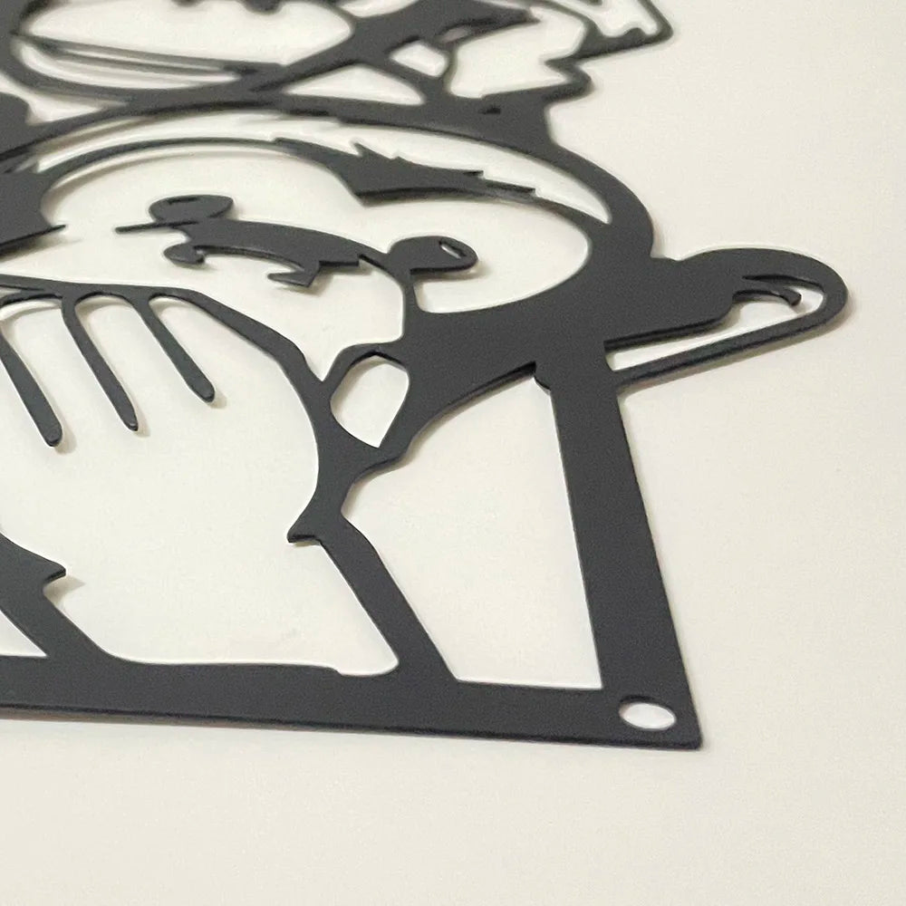 3 Wise Monkeys Metal Wall Art - See, Hear, Speak No Evil