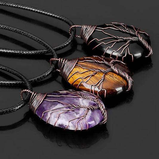 Tree of Life Gemstone Necklace - Crystal Healing Jewelry
